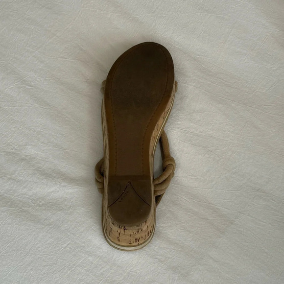 PRADA cork wedge tan suede sandals good condition designer platform size 5 - Picture 10 of 13